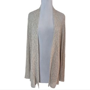 Brown Eileen Fisher Cardigan Large Organic Linen Cotton Blend